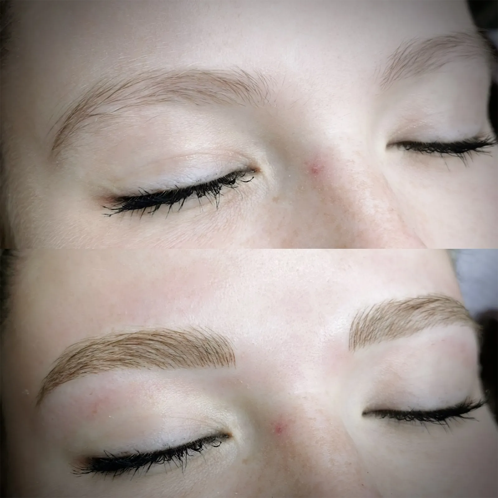 Before after Colonna Signature 003 Client’s eyebrows before and after a microblading session at Colonna Signature