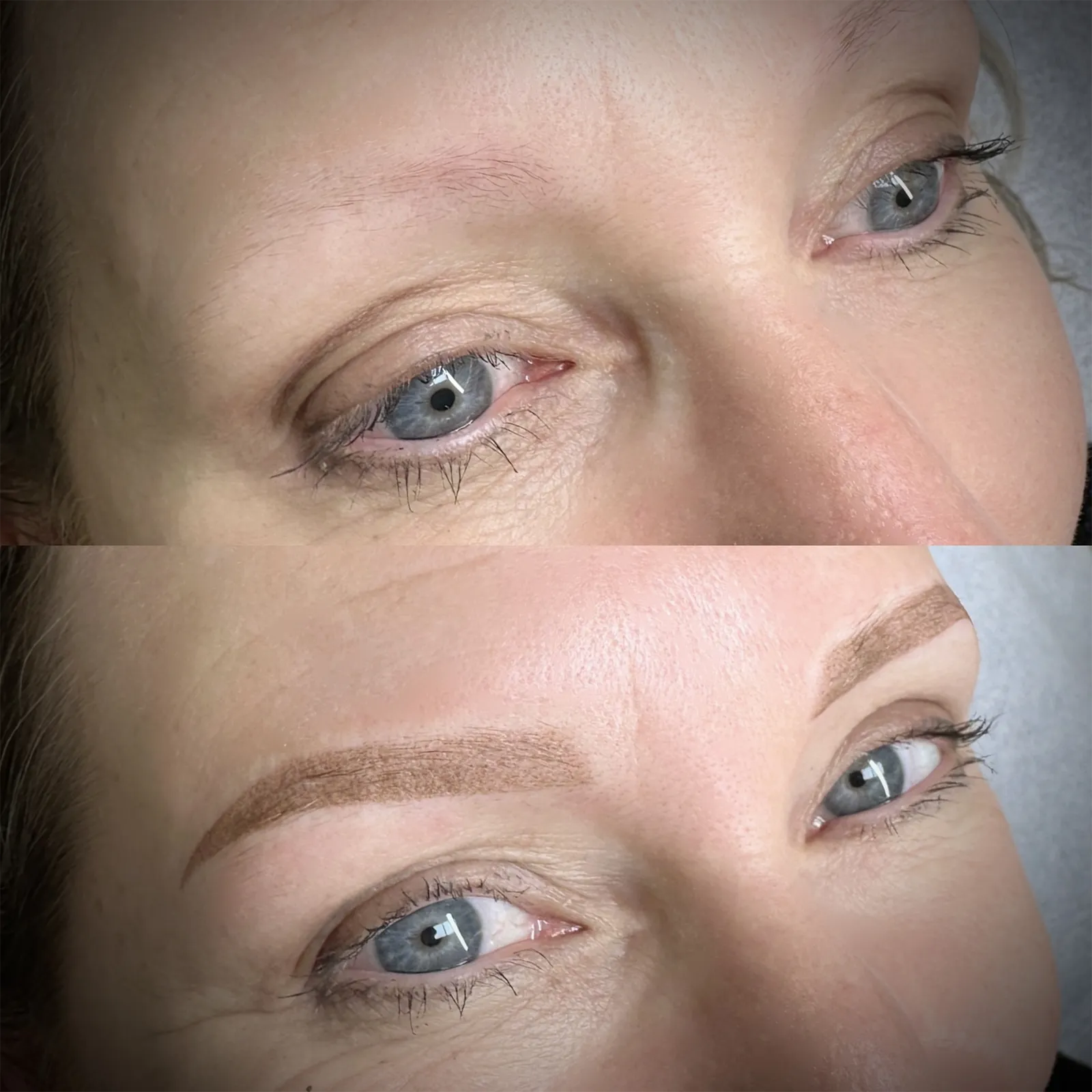 Before after Colonna Signature 010 Client’s eyebrows before and after professional brow treatment by Tineke Colonna